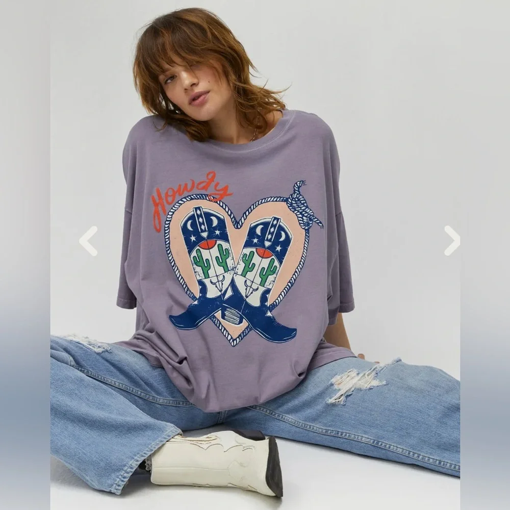 NWOT Daydreamer HOWDY BOOTS OS TEE - Picture 2 of 5